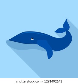 Humpback whale icon. Flat illustration of humpback whale vector icon for web design