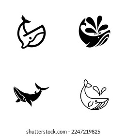 Humpback whale icon. Ocean giant logo. Vector illustration