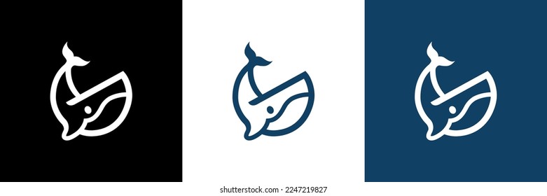 Humpback whale icon. Ocean giant logo. Vector illustration