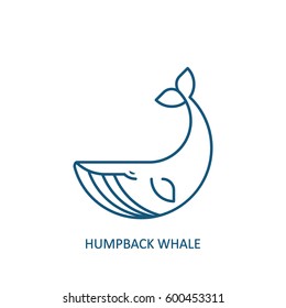 Humpback Whale Icon. Ocean Giant Logo. Vector Illustration, EPS 8.