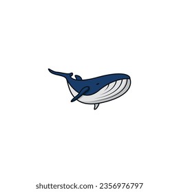 Humpback whale isolated vector graphics