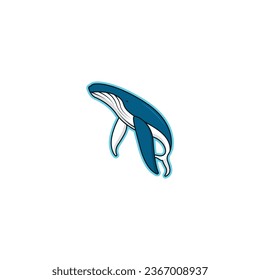 Humpback whale isolated vector graphics