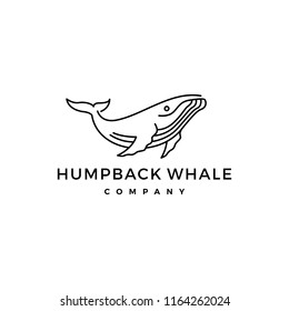 Humpback Whale Logo Icon Vector Illustration