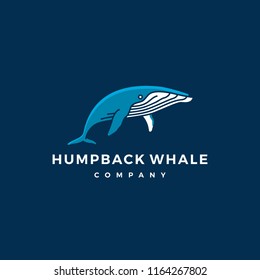 humpback whale logo icon vector illustration
