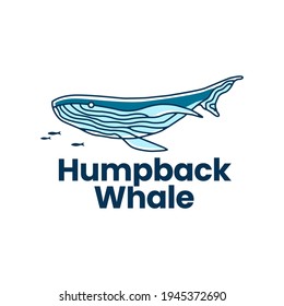 humpback whale logo vector icon illustration