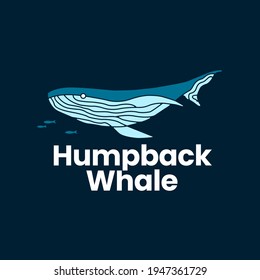 humpback whale logo vector icon illustration