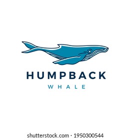 humpback whale logo vector icon illustration