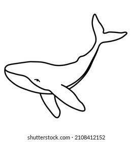 Humpback Whale Minimalist Simple Outline Vector Stock Vector (Royalty ...