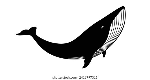 humpback whale silhouette design. sea mammal animal sign and symbol.