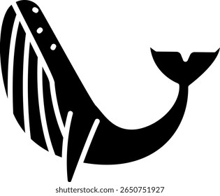 Humpback Whale Silhouette Glyph Icon