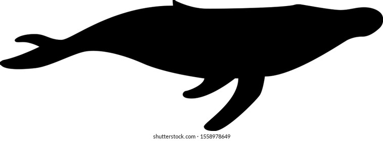 Humpback Whale Silhouette Illustration 1 Stock Vector (Royalty Free ...