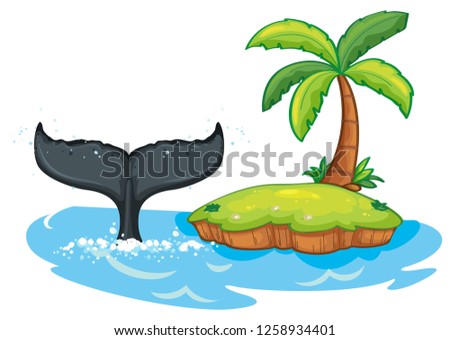 Similar – Image, Stock Photo Humpback whale tail with icy mountains backdrop Alaska