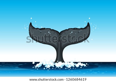 Similar – Image, Stock Photo Humpback whale tail with icy mountains backdrop Alaska