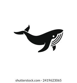 Humpback whale vector illustration design. Sea mammal animal sign and symbol. Whale silhouette.