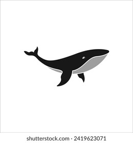 Humpback whale vector illustration design. Sea mammal animal sign and symbol. Whale silhouette.