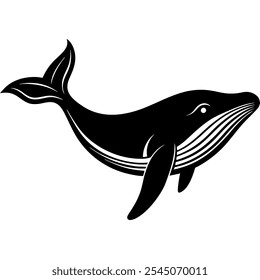 Humpback whale vector illustration design. Sea mammal animal sign and symbol. Whale silhouette. vector with white background.