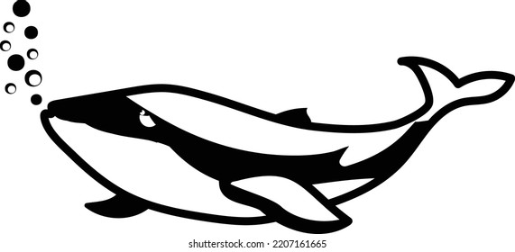 Humpback white side dolphin Concept vector icon design, Aquascaping creature symbol, Aquarium pet Sign, Underwater animal stock illustration
