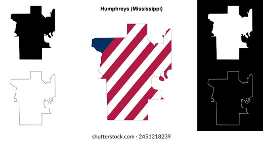 Humphreys County (Mississippi) outline map set