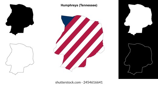 Humphreys County (Tennessee) outline map set