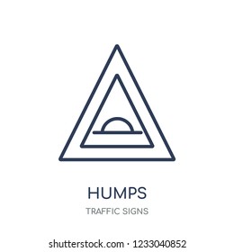 Humps sign icon. Humps sign linear symbol design from Traffic signs collection. Simple outline element vector illustration on white background