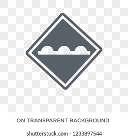 Humps sign icon. Trendy flat vector Humps sign icon on transparent background from traffic sign collection. 