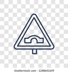 Humps sign icon. Trendy linear Humps sign logo concept on transparent background from Traffic Signs collection