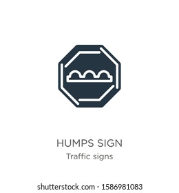 Humps sign icon vector. Trendy flat humps sign icon from traffic signs collection isolated on white background. Vector illustration can be used for web and mobile graphic design, logo, eps10