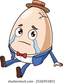 Humpty dumpty broken eggshell vector illustration