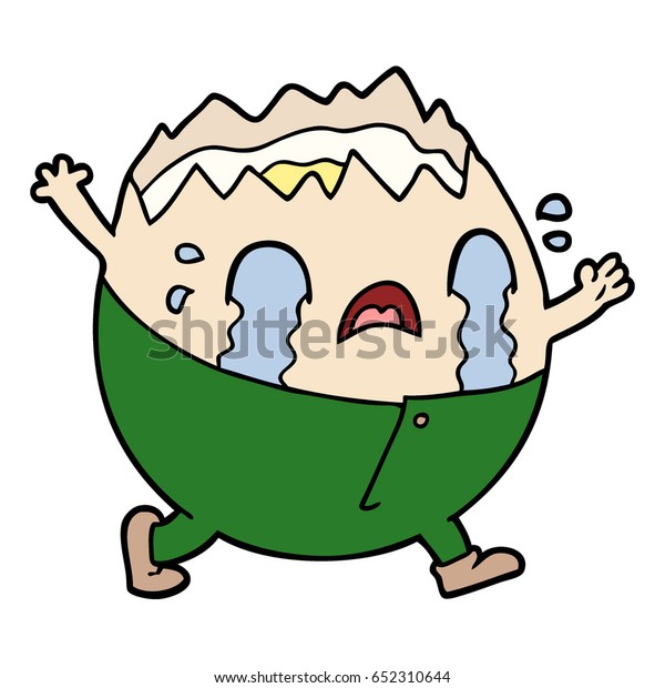 Humpty Dumpty Cartoon Egg Man Crying Stock Vector Royalty Free 652310644