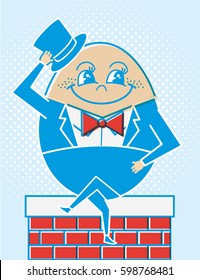 humpty dumpty egg sitting on the wall vector/illustration