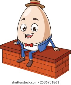 Humpty dumpty on wall vector illustration