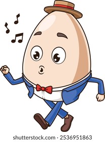 Humpty dumpty singing vector illustration