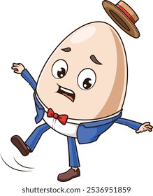 Humpty dumpty tripping vector illustration