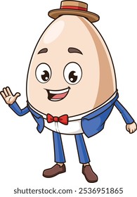 Humpty dumpty waving vector illustration