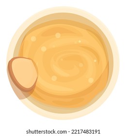 Humus potato icon cartoon vector. Pita bread. Bengal falafel