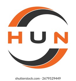 Diseño de letra HUN. Diseño de logotipo de tecnología de letras HUN. Diseño del logotipo de HUN Monogram para un empresario y un negocio