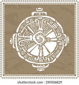 Hunab Ku  Mayan symbol. Hand Drawn detailed pattern.