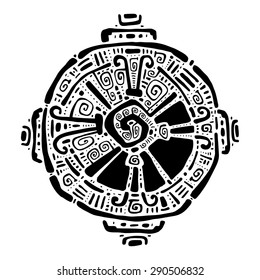 Hunab Ku  Mayan symbol. Hand Drawn detailed pattern.