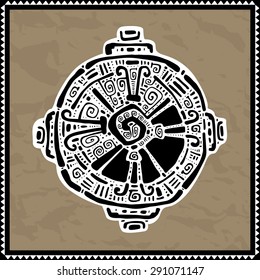 Hunab Ku  Mayan symbol. Hand Drawn detailed pattern.