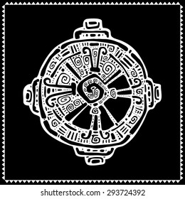 Hunab Ku  Mayan symbol. Hand Drawn detailed pattern.