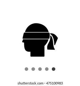 The head of a blindfolded man. 7077891 Vector Art at Vecteezy