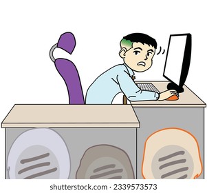 From a hunch that I can feel Causing me to leave the computer screen and slowly look to the right. Then I saw 3 female office workers walking towards my desk. 