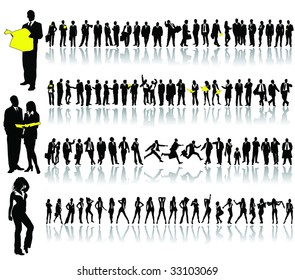 hundred business people vector