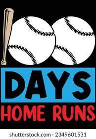 Hundred days home runs vector art design, eps file. design file for t-shirt. SVG, EPS cuttable design file