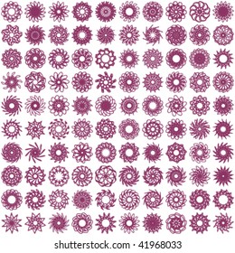 hundred decorative elements for design, can be used as seamless pattern