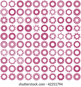 hundred decorative elements for design, can be used as seamless pattern