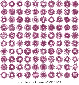hundred decorative elements for design, can be used as seamless pattern