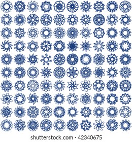 hundred decorative elements for design, can be used as seamless pattern