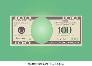 hundred dollar bill. vector illustration