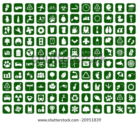 Hundred of environmental icons (vector)